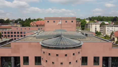 pfalztheater sustainable building powered by solar panels energy on its roof