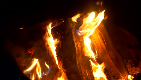 fuego llamas calientes cerca, fuego de campamento energía de calor ardiente, quemar brillo cerca