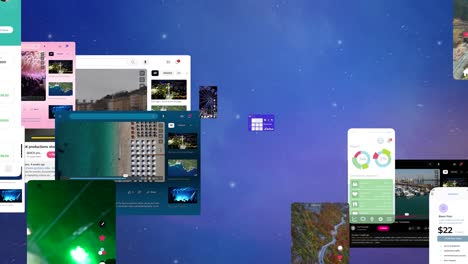 Multiscreen-Hintergrundvisualisierung-Von-Big-Data,-Reels,-Viralen-Videos,-KI-Netzwerken-Und-Der-Interaktion-Mobiler-Tablet-Benutzer