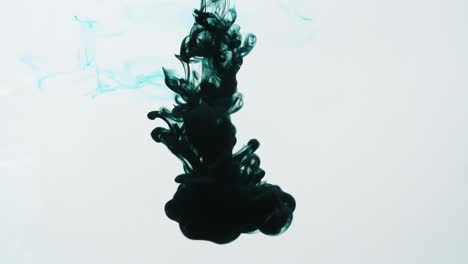 green ink in water on a white background