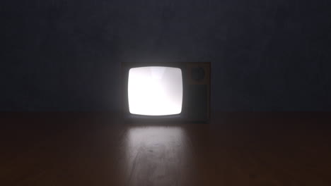 old television with a blank screen