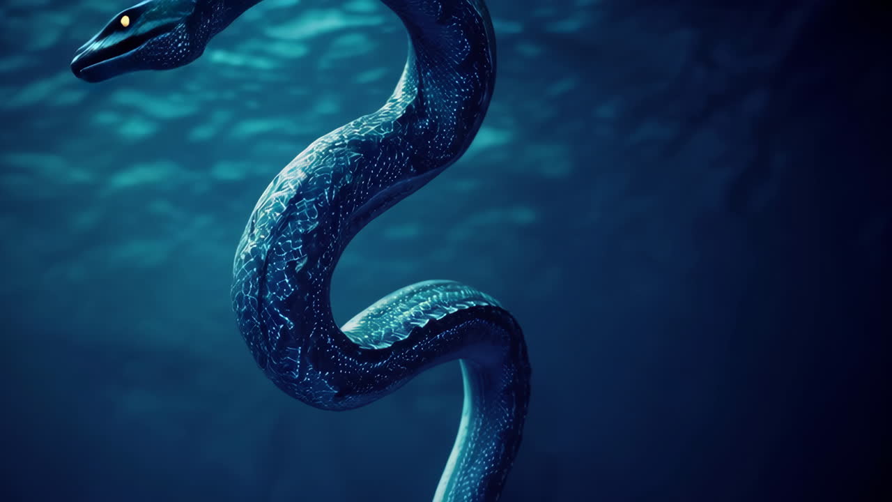Glowing Underwater Snake