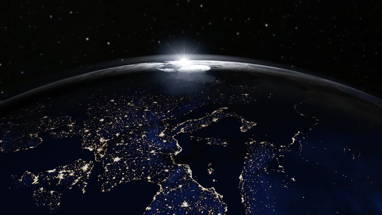 3d 애니메이션에서 지구의 기술 세계화: 회전하는 행성의 글로벌 비즈니스 점