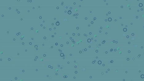 illustrated bubble soaps on blue colorful background. abstract bubble floating all around