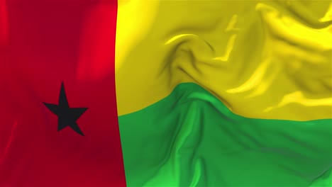 215 guinea bissau flag waving in wind slow motion animation 4k realistic fabric texture flag smooth