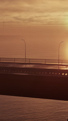 beautiful sunset over a bridge