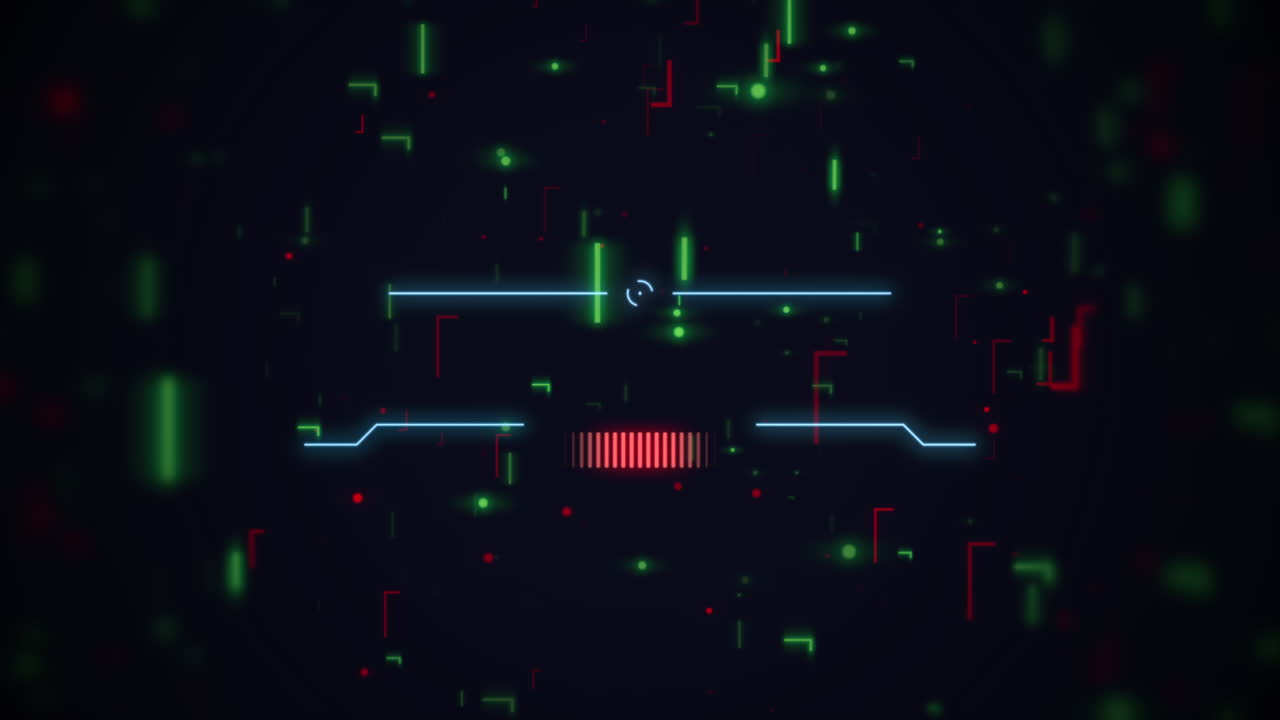 HUD elements on digital screen of monitor