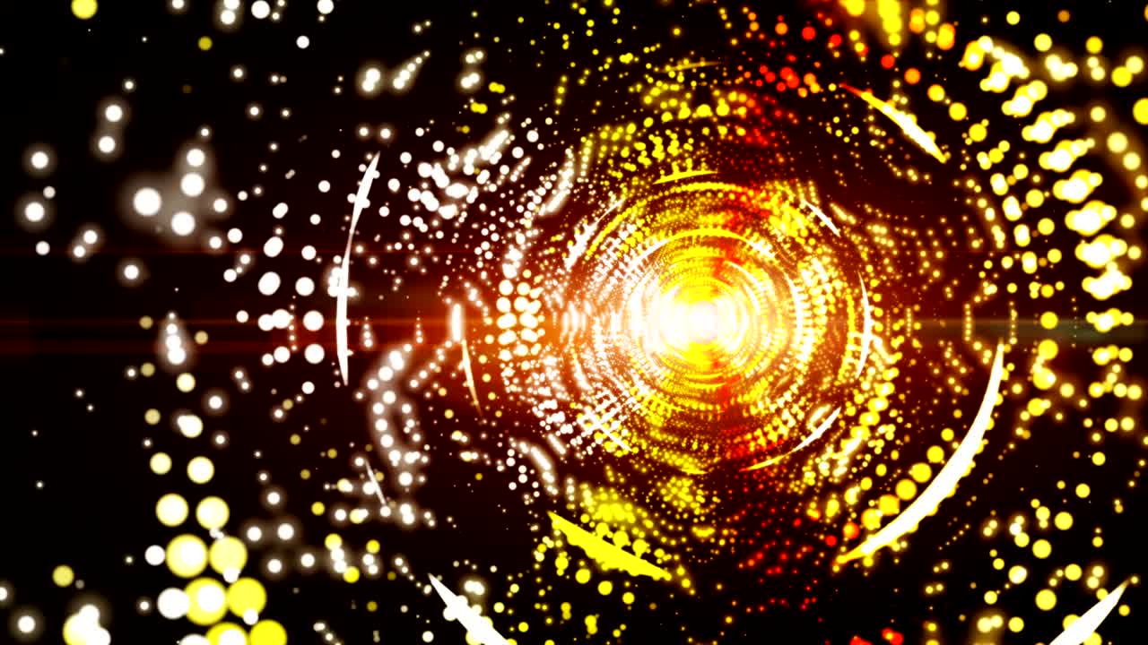 "그는 ""디지털 추상적인 빨간색, 노란색, 오렌지색, 금색, 빛과 마법의 먼지 입자가있는 화려한 터널, 축하를위한 배경""이라고 말했다."