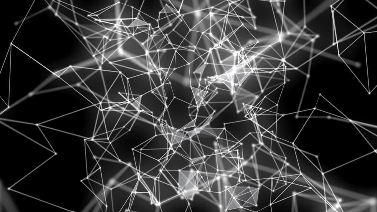 animación futurista del plexo con triángulos brillantes en cámara lenta, 4096x2304 bucle 4k