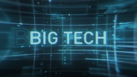 digital blue big tech information technology screen title background