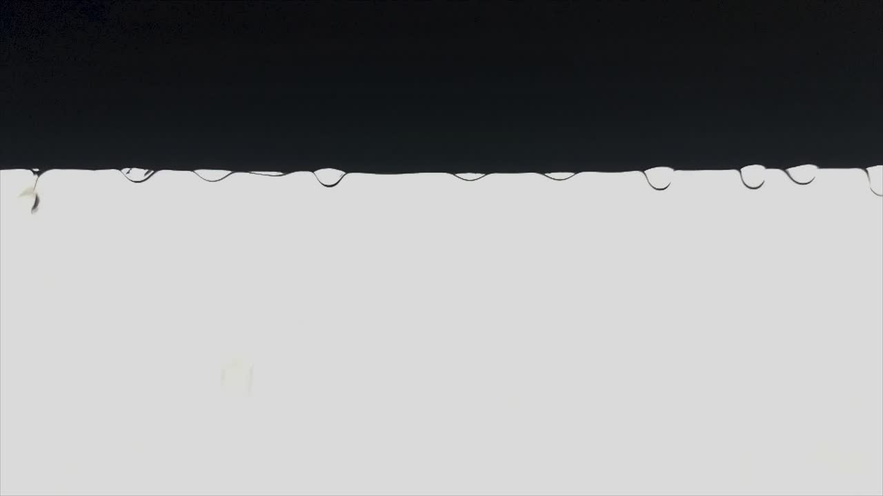 Backlit Slow Motion Raindrops Falling off a window sill