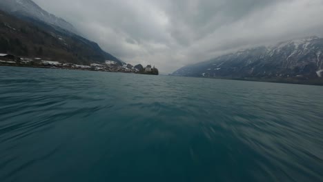 White-castle-at-the-lake-in-Switzerland