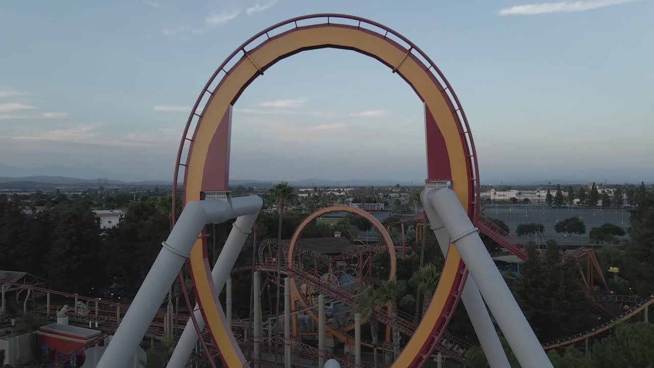 Aerial View of Full Throttle Roller Coaster at Six Flags Magic Mountain