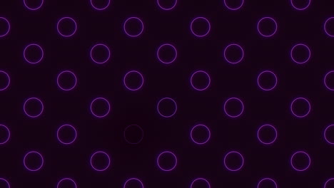 Seamless-neon-purple-circles-pattern-in-rows-on-black-gradient