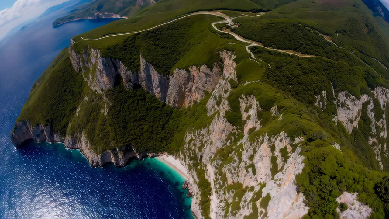 Aerial View of a Greek Coastal Landscape