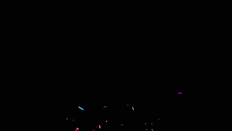 colorful isolated confetti particles explosions popper falling 4k animation alpha matte channel
