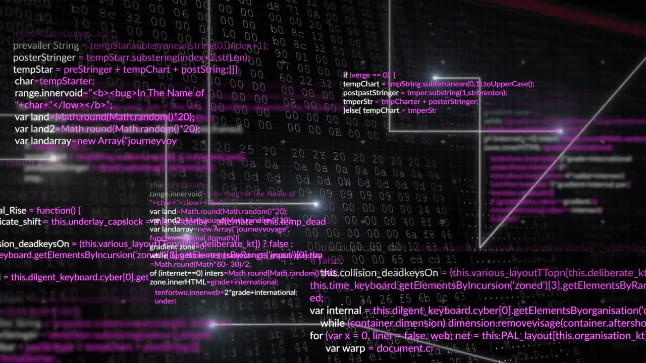 animación del procesamiento de datos a través de líneas de neón