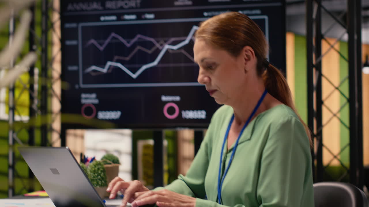 Vertical Video Confident entrepreneur blending digital data tools with strategic thinking