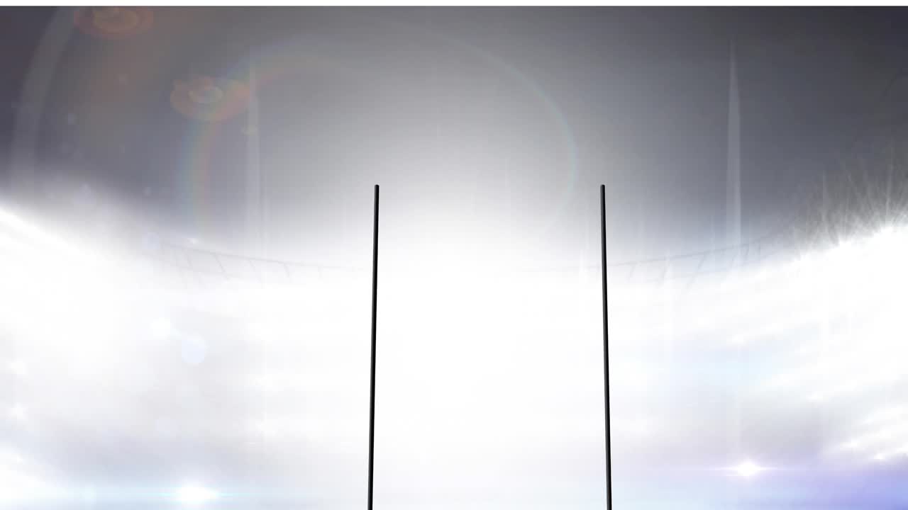 홍수 조명 스포츠 스타디움 에서 아메리칸  ⁇  골 포스트 의 애니메이션