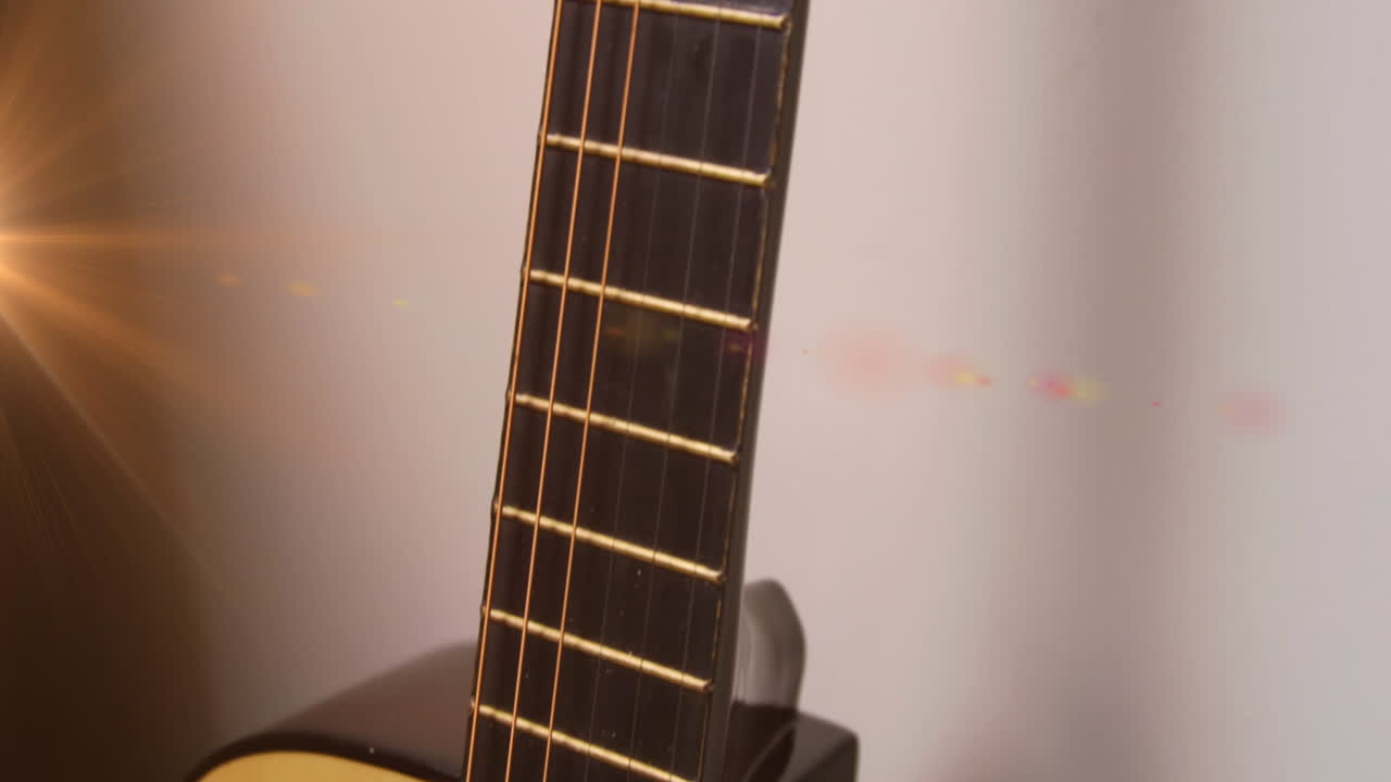 Animation of light flashing over guitar