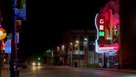 a night shot of an empty street in small town america 1