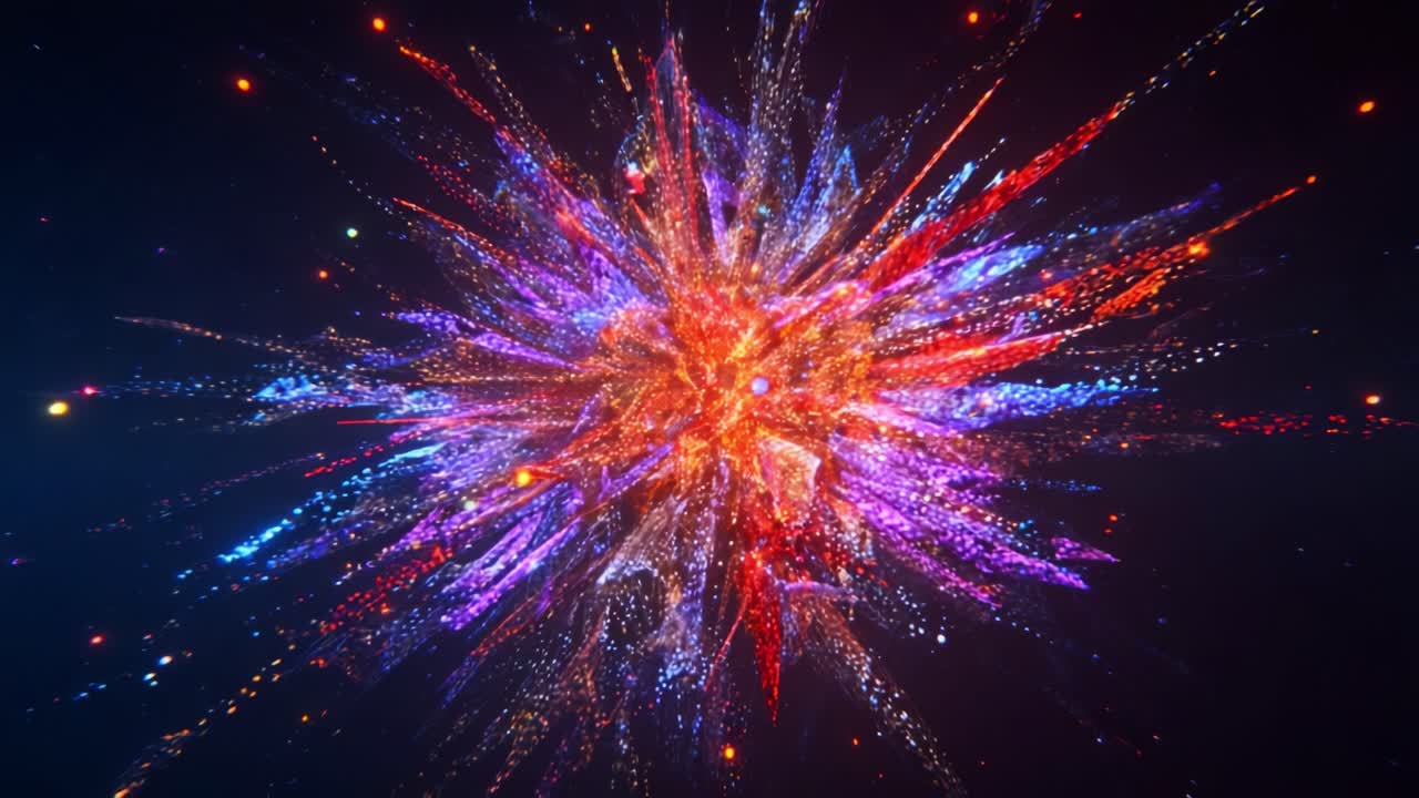 A Vibrant Explosion of Colors and Light: A Stunning Display of Artistic Energy Captured in Two Dynamic Frames, Showcasing a Beautiful Abstract Artistic Interpretation of Cosmic Beauty