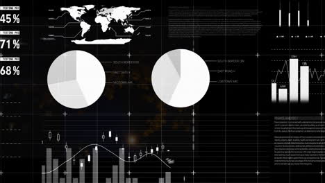 Animation-of-digital-interface-with-data-processing-on-black-background