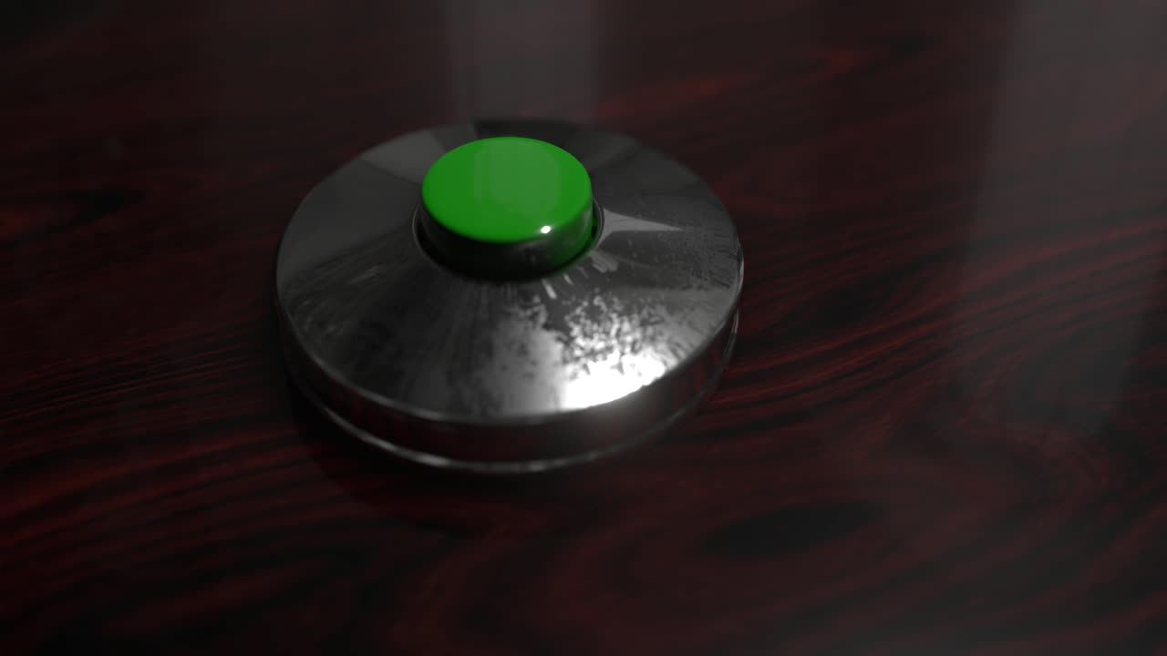 el botón parpadeante de lanzamiento nuclear grande se enciende presiona el gran empujón brillante pánico 4k