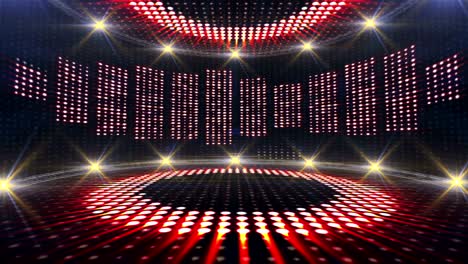 las ondas de música de la habitación, la radio, las luces bombillas animación, renderización, fondo, bucle
