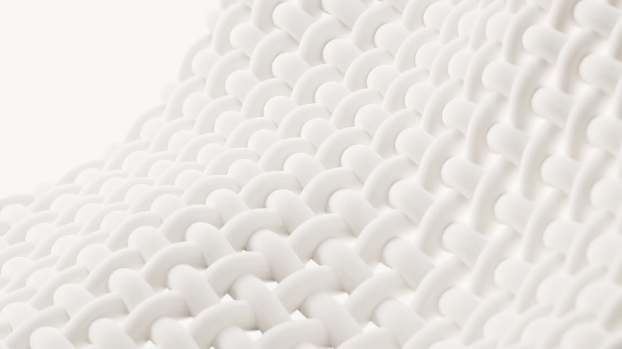 White wave cloth with microscopic detail, 3d rendering