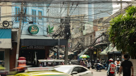 timelapse of rush hour traffic in central bangkok