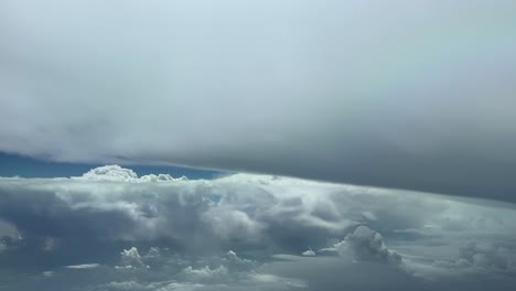 pov flying through a threatening stormy sky