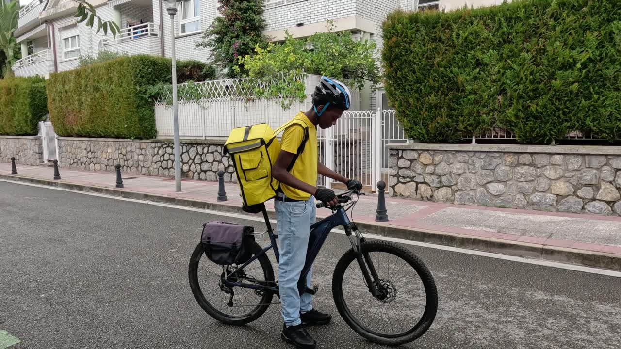 Delivery person on a bicycle