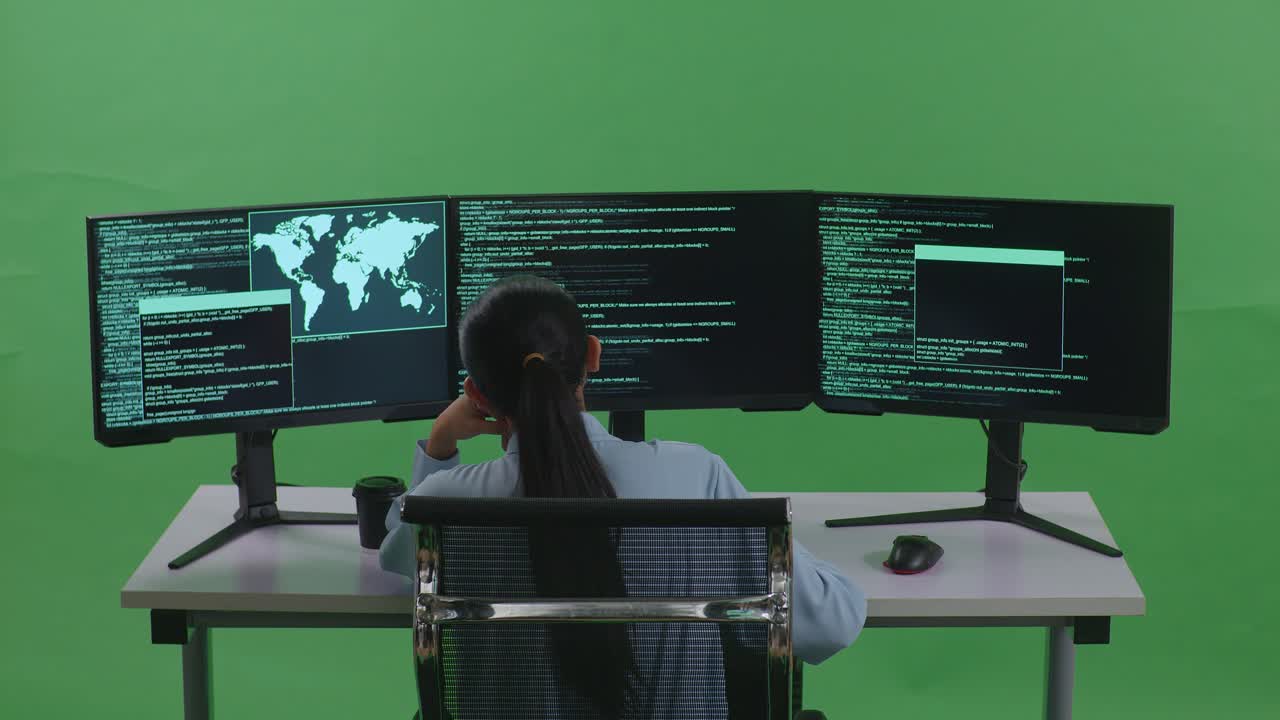Woman Programmer Working at a Desk