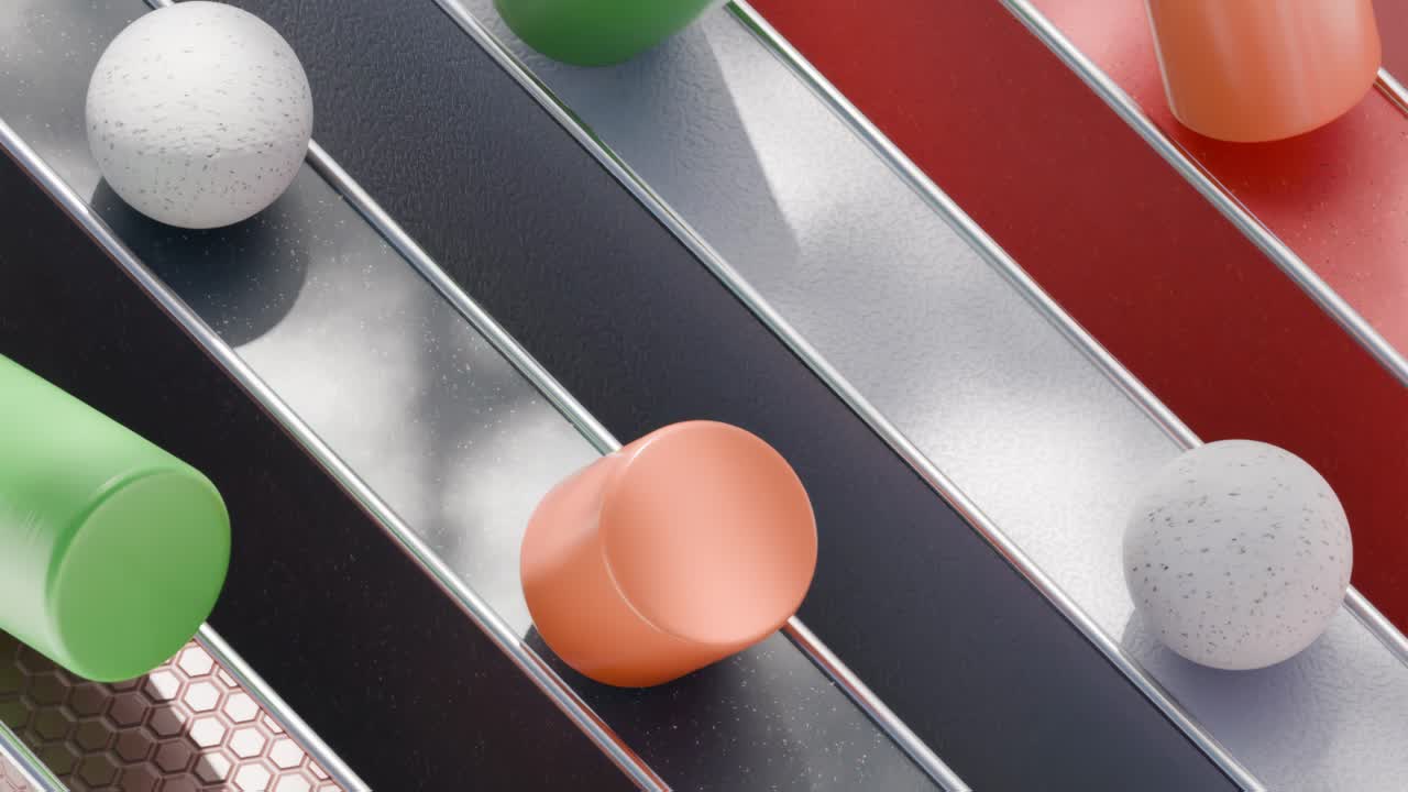 Abstract Geometric 3D Renderings with Spheres and Cylinders