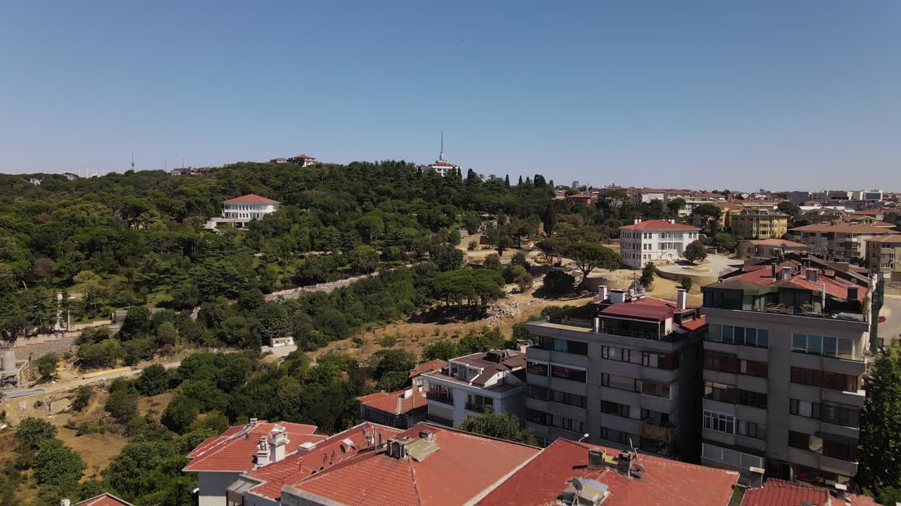 그린 시티 뷰 공중 드론