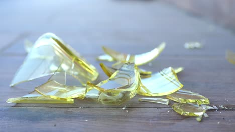 broken yellow glass