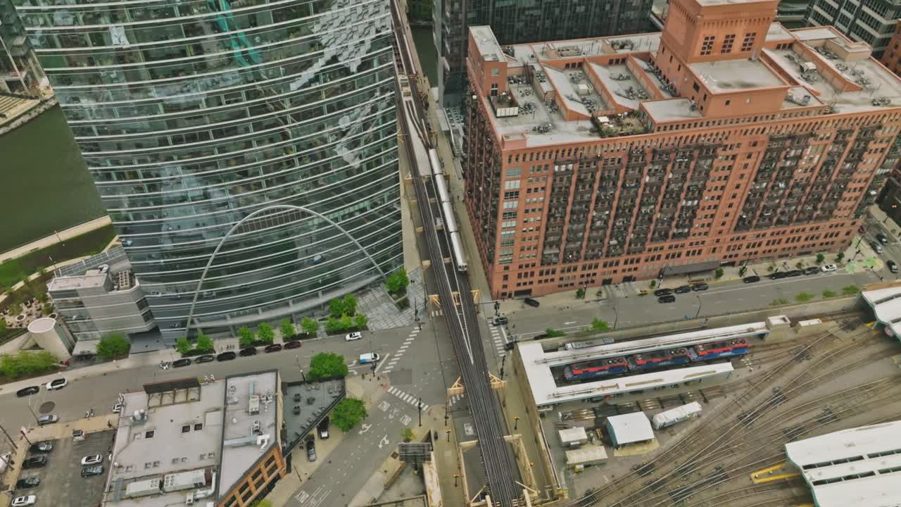 아름다운 시카고 다운타운 스카이 라인 배경