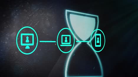 animación del icono del temporizador de huevo sobre los iconos de los medios