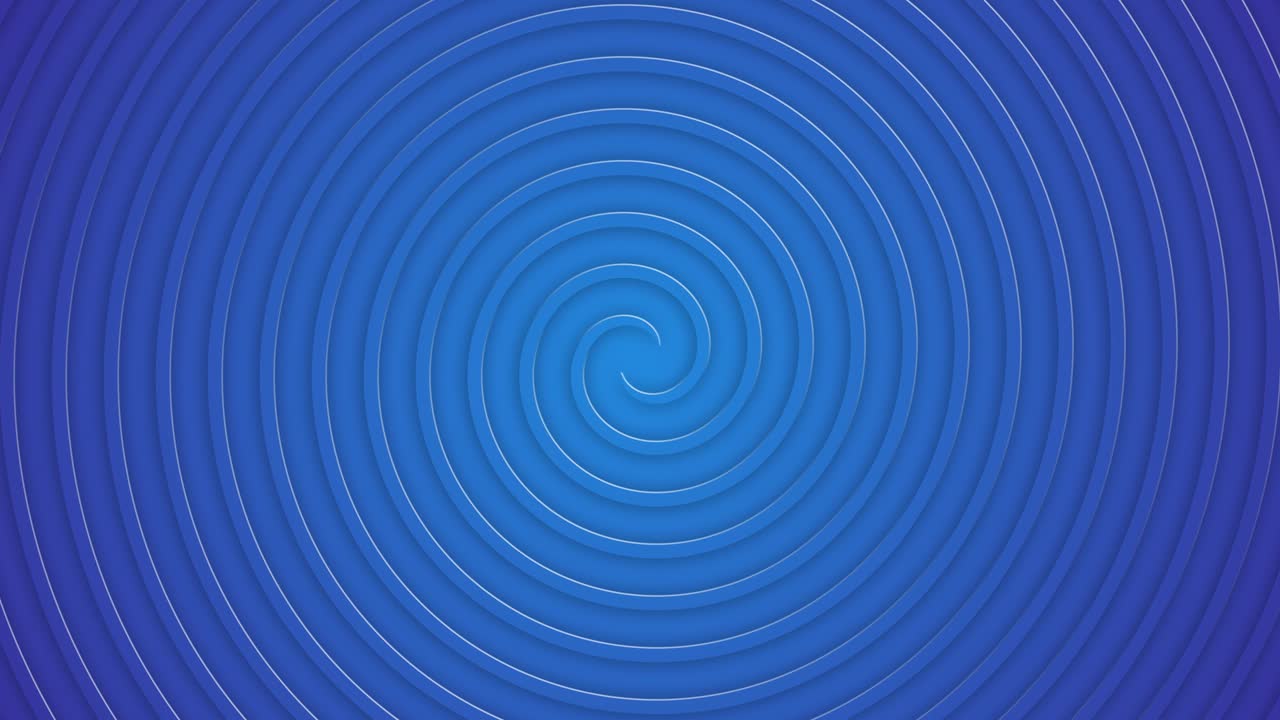 회전하는 나선형 원의 효과를 가진 배경. 최면 시각화 콘트 - 끝없는 나선형. 파란 반지 3d 애니메이션