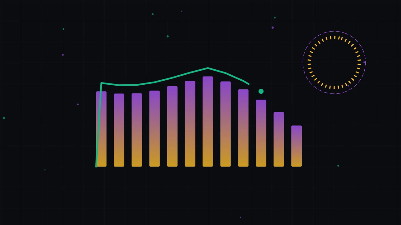Grafico a barre animato che mostra la crescita e le tendenze dei dati