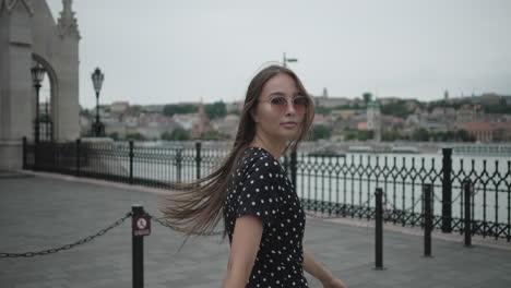 young woman exploring budapest