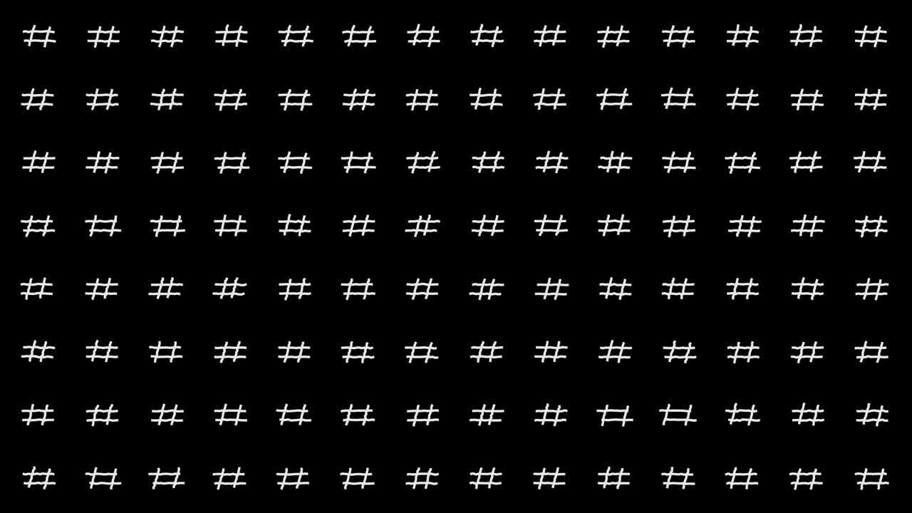 결혼식, 모션 그래픽, 타이포그래피, 생일 초청등에 유용한 애니메이션 해시태그 패턴 배경.