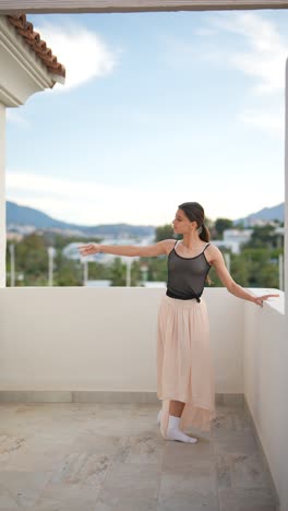 ballet dancer on balcony