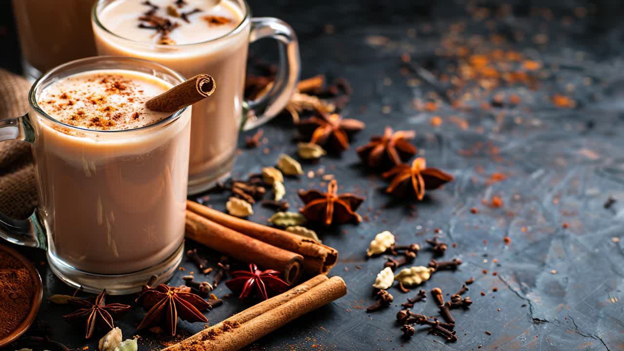 Warm Masala Chai in Glass Mugs