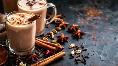 warm masala chai in glass mugs