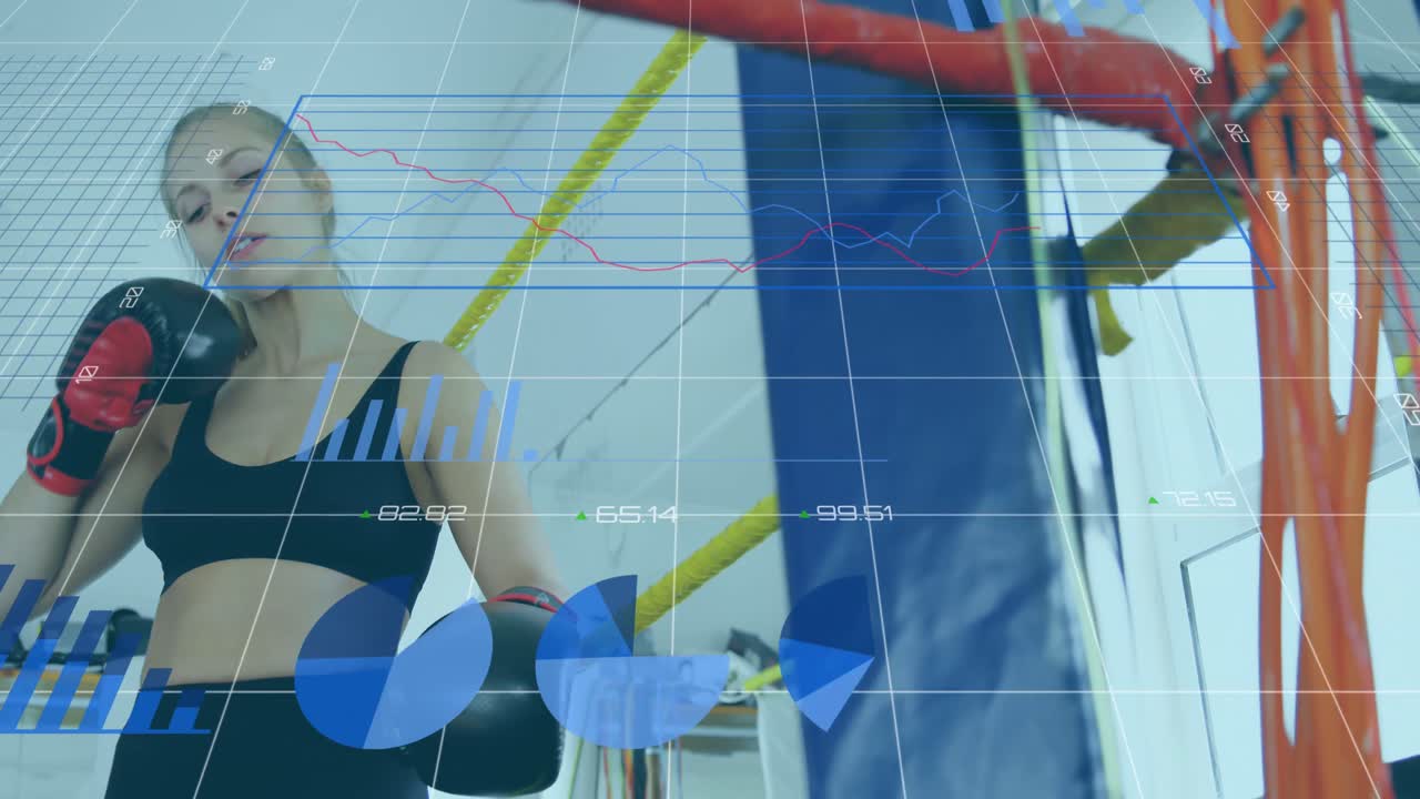 обработка статистических данных против женского боксера, отдыхающего