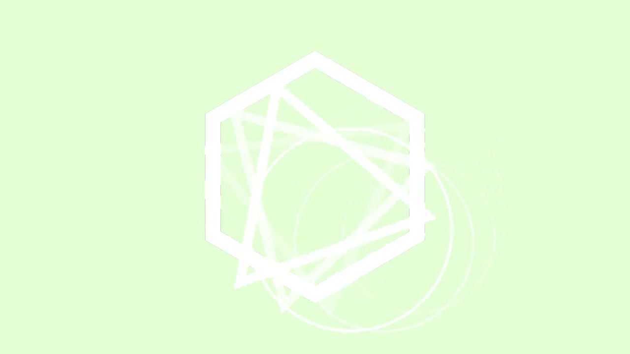 녹색 배경에 색 모양의 애니메이션.