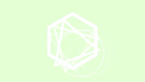 Animation-of-white-shapes-on-green-background