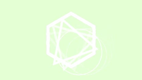 animation of white shapes on green background